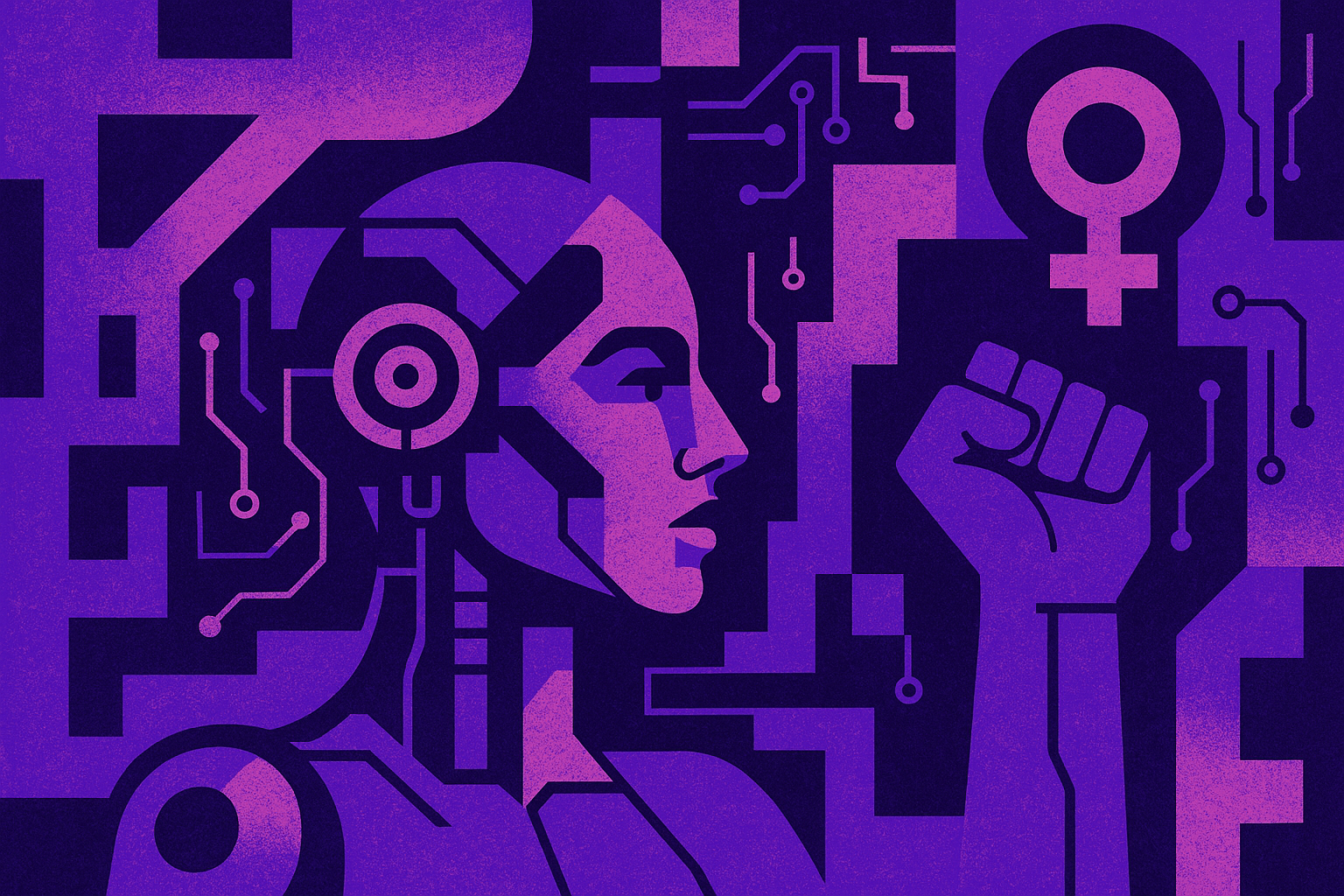 Representação do ciberfeminismo, afrofuturismo e ecossocialismo digital